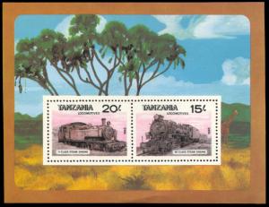 Tanzania 289, MNH, Locomotives souvenir sheet