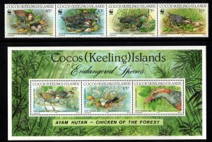 COCOS (KEELING) ISLANDS 1982 Birds/ WWF; Scott 262-63; MNH