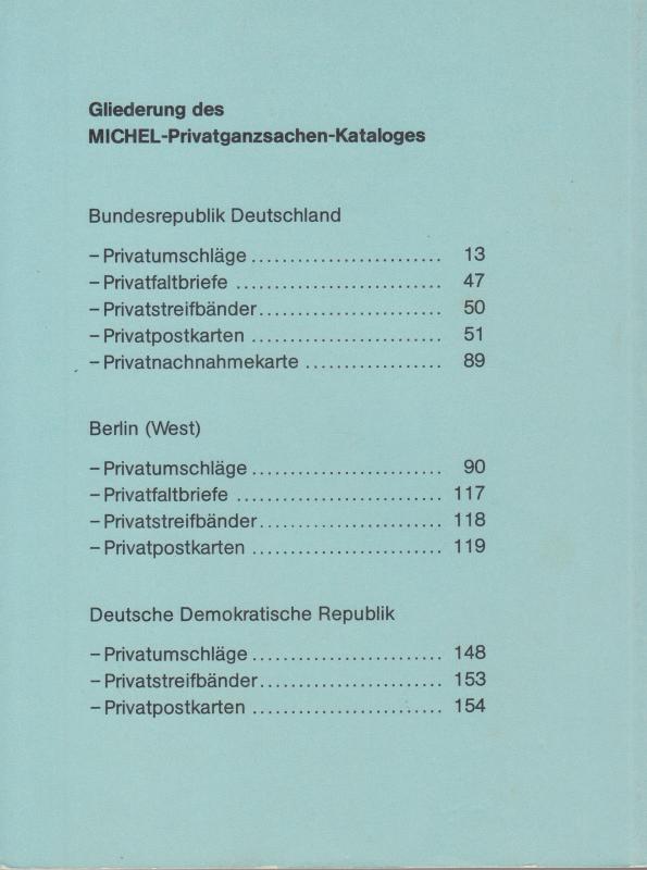 Michel 1978 Privatganzsachen Katalog, Germany & Berlin Private Postal Stationery