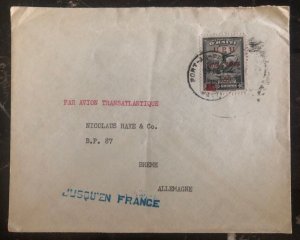 1949 Port Prince Haiti Airmail Cover To Bremen Germany Via France