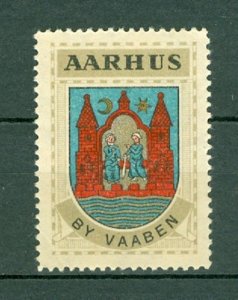 Denmark. Poster Stamp 1940/42. Mnh. Town: Aarhus. Coats Of Arms. Men,Building.