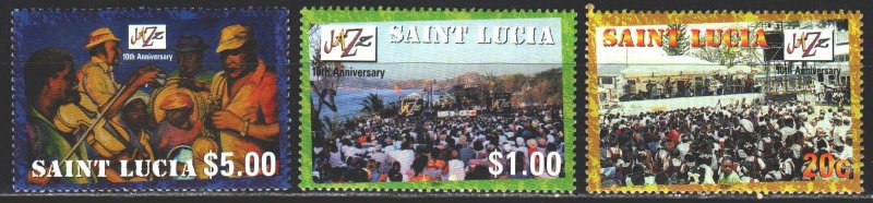 St Lucia. 2001. 1146-48. Jazz festival. MNH.