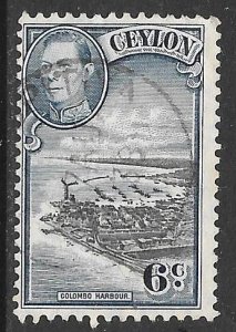 Ceylon 280: 6c Colombo Harbour, used, F