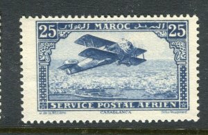 MOROCCO; 1922 early Airmail Plane over Casablanca MINT MNH 25c. value