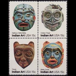 U.S.A. 1980 - Scott# 1837a Indian Masks Set of 4 NH