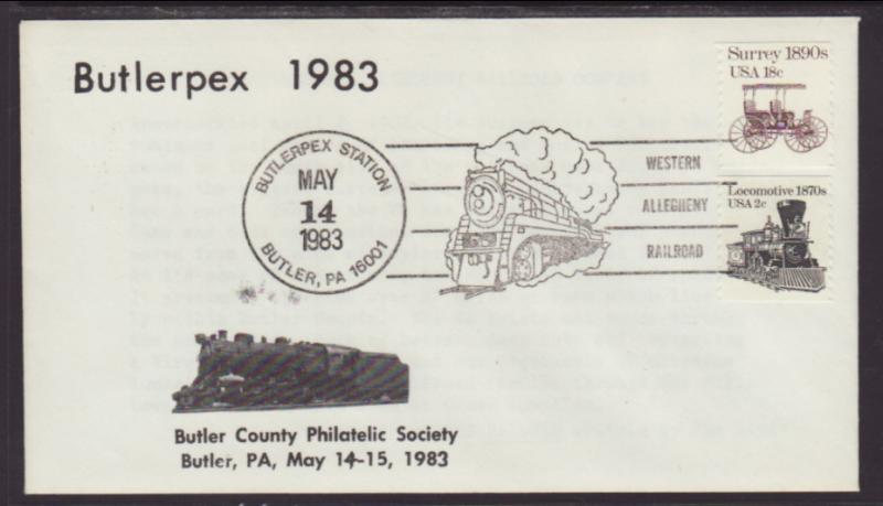 Butlerpex 83 Western Allegheny Railroad 1983 Cover BIN