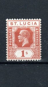 St Lucia 1920 1s orange-brown SG 86 MH