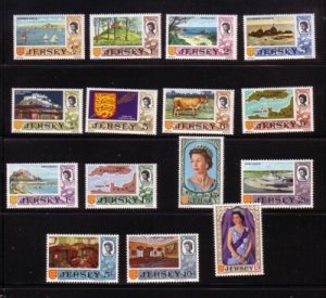 Jersey Sc 7-21 1969 1st long stamp set mint