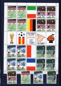 CUBA 1982 WORLD CUP SOCCER CHAMPIONSHIPS SPAIN SET OF 4 STAMPS & SHEET MNH