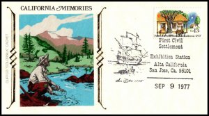 10940 OAS-CNY FDC SCOTT 1725 – 1977 13c First Civil Settlement: Alta CA CLIFFCO