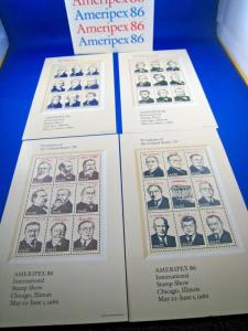 UNITED STATES - AMERIPEX 86 - PRESIDENTS SHEETS     MNH      (brig)