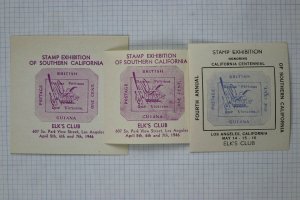Elk's Club Los Angeles 1946 British Guiana magenta Expo So Cal Philatelic label