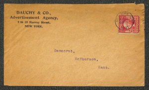 USA 319 STAMP DAUCHY & CO NEW YORK ADVERTISING COVER & MEDICAL LETTER 1907