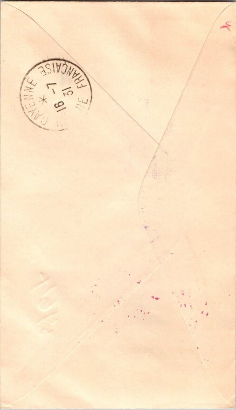 1931 El Salvador First Flight Cover FFC via French Guyana To New Haven CT USA