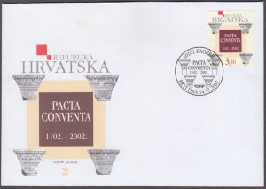 CROATIA Sc # 510 FDC - 900th ANN PACTA CONVENTA - DEFINED THE STATUS of CROATIA