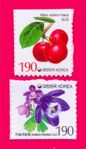 KOREA 2003 Nature Flora Flowers Fruits Cherry 2v Mi2358-2359 MNH