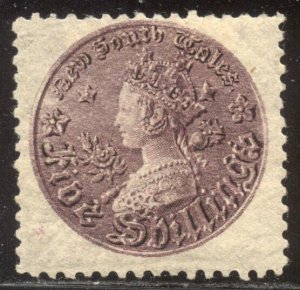 NEW SOUTH WALES #44 Mint - 1861 5sh Dull Violet