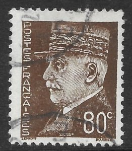 France 80c brown Marshal Petain issue of 1941, Scott 435 Used