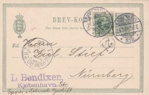 TWO DENMARK KOBENHAVEN CANCELLED POST CARDS