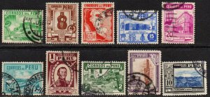 Peru Sc #375-384 Used