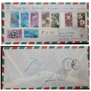 D)1955, SOMALIA, LETTER CIRCULATED FROM SOMALIA TO INDONESIA, FL