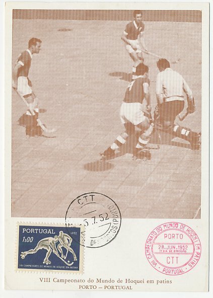 Maximum card Portugal 1952 World Championship Hockey