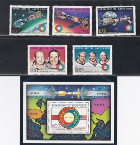 Burkina Faso # 370-371, C216-218, C219, Apollo Soyuz, Mint NH, 1/2 Cat.