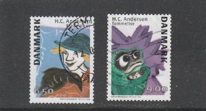 Denmark  Scott#  1689-1690  Used  (2014 H.C. Andersen Characters)