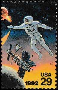 US 2632 Space Accomplishments Astronaut Space Station 29c single MNH 1992