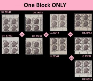 US 1284 Franklin D Roosevelt 6c plate block 4 MNH 1966