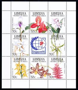 [66891] Liberia 1995 Flora Flowers Blumen Orchids Sheet MNH