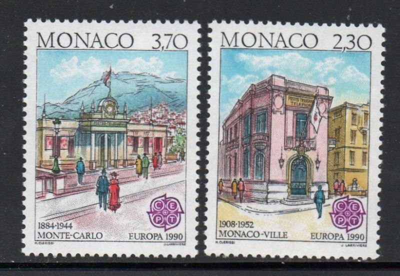 Monaco Sc  1716-17 1990 Europa stamp set mint  NH