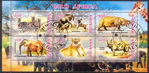 {g1603} Rwanda 2013 Fauna of Africa Sheet Used / CTO Cinderella