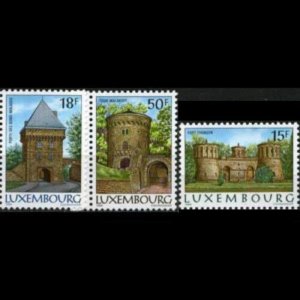 LUXEMBOURG 1986 - Scott# 753a-5a Bldgs Flour Paper Set of 3 NH