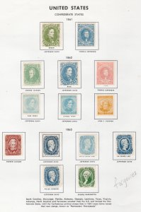 Confederate States  1-14 singles  FORGERIES  FAKE  NOT REAL ISSUES SPACE FILLERS