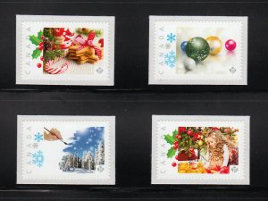 CHRISTMAS SEASON, GIRL, COOKIE = 4 Picture Postage stamps MNH Canada 2013 [p4x4]