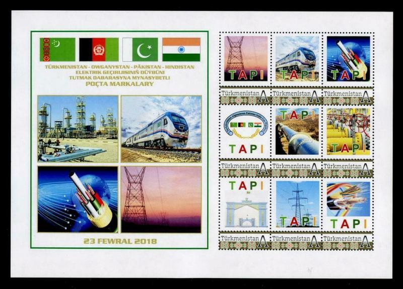 Postage Stamps TAPI (Turkmenistan to India) Pipeline Infrastructure Project #11