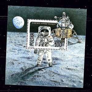 Poland 2910a MNH 1989 Anniv of First Moon Landing S/S