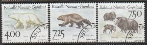 1995 Greenland - Sc 296-8 - used VF - 3 single - Native Animals