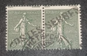 France, Postes Serbes 15c 1917 pair Yvert 2022 value 360 eur