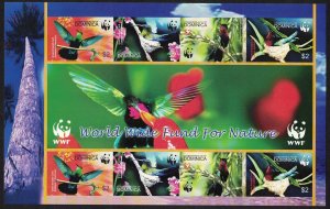 Dominica Birds WWF Caribs MS Imperf 2005 MNH SC#2520 a-d SG#MS3416 MI#3634-3637B