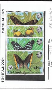 The Gambia: Sc #404-407, MNH Butterfly Set (55224)