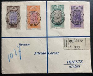 1924 Dubreka French Guinea Registered Cover To Trieste Italy Sc#106