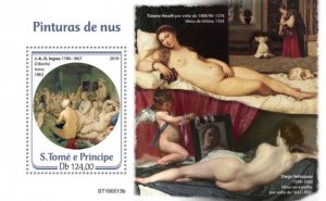 St Thomas - 2019 Nude Paintings - Stamp Souvenir Sheet - ST190513b