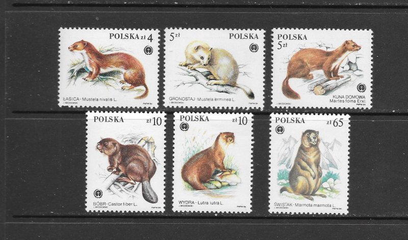 POLAND #2650-5  FOREST ANIMALS  MNH