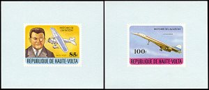 Upper Volta 462-466, MNH imperf., History of Aviation 5 deluxe souvenir sheets