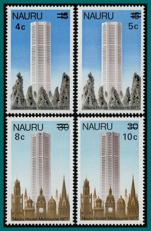 Nauru 1978 Nauru House Surcharges, MNH  #161-164,SG170-SG173