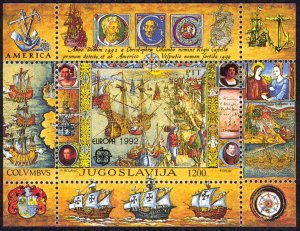 Yugoslavia Sc# 2156 MNH Souvenir Sheet 1992 Europa