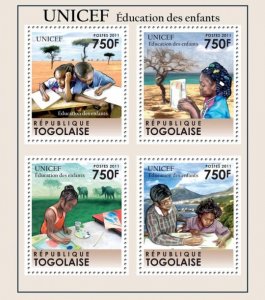 TOGO - 2011 - U N I C E F - Perf 4v Sheet -Mint Never Hinged