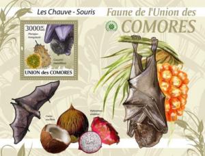 COMORES 2009 SHEET CHAUVE SOURIS FRUITS BATS MORCEGOS WILDLIFE cm9404b